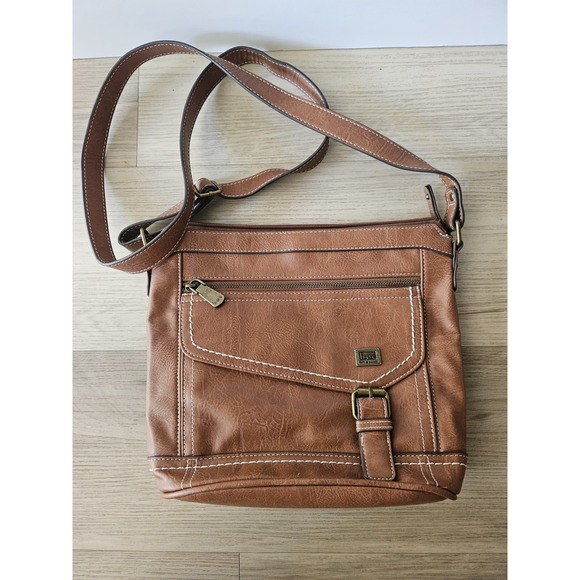 BORN O CONCEPT Handbags - Boho Cottagecore Saddle Brown Faux Leather Organizer Crossbody Bag Casual